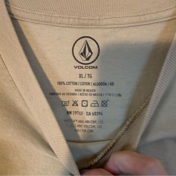 Volcom Men's Tan Skelton Short Sleeve Tee XL - Picture 3 of 4
